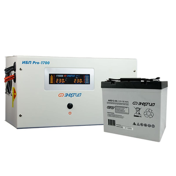 Комплект ИБП Инвертор Энергия ИБП Pro 1700 + Аккумулятор 55 АЧ - ИБП и АКБ - ИБП для котлов - Магазин стабилизаторов напряжения Ток-Про